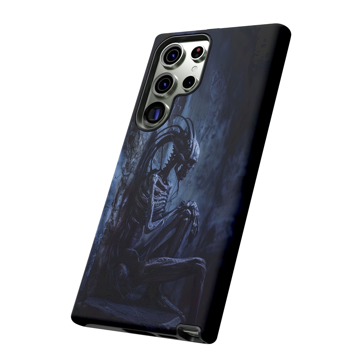 Gothic Alien Skeleton iPhone Case - Sci-Fi Horror Design