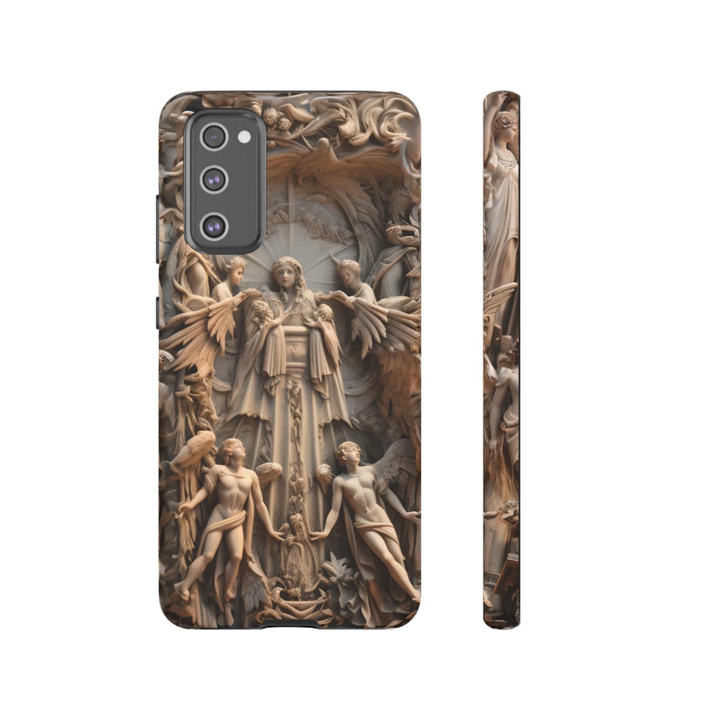 Angelic Statue Phone Case – Heavenly Gothic Marble Design for iPhone, Samsung Galaxy, and Google Pixel Devices