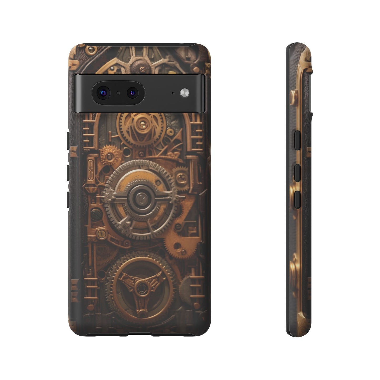 Gearworks Tough Phone Case – Steampunk Clockwork Design for iPhone, Samsung Galaxy, and Google Pixel Devices