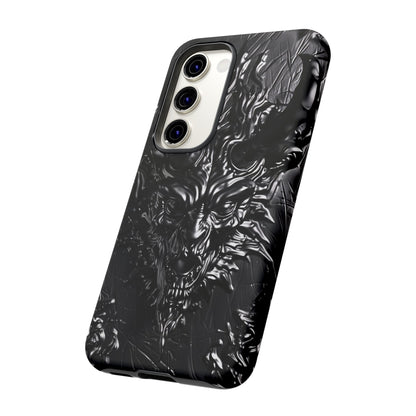 Silver Devil Phone Case – Gothic Demon Design for iPhone, Samsung Galaxy, and Google Pixel Devices