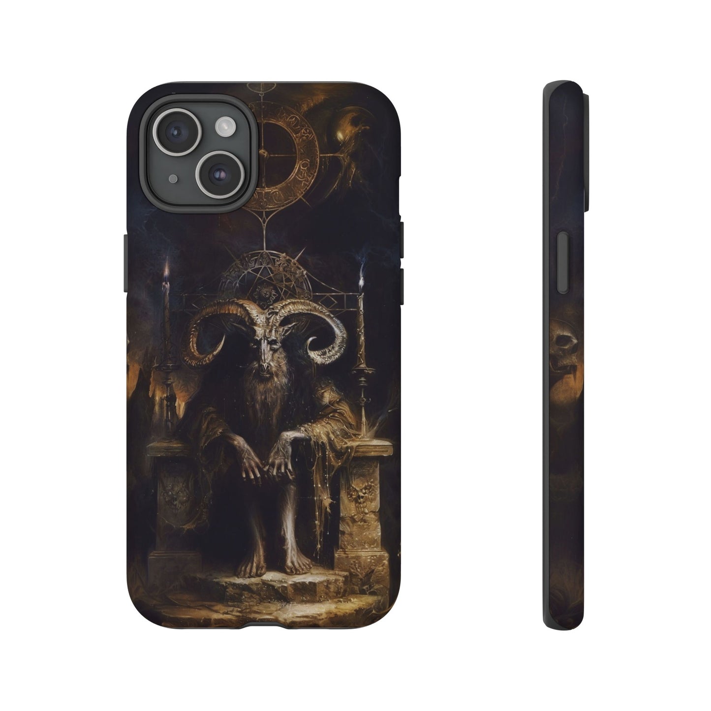 Dark Gothic Goat Demon Phone Case - Occult Horned Beast Art Design