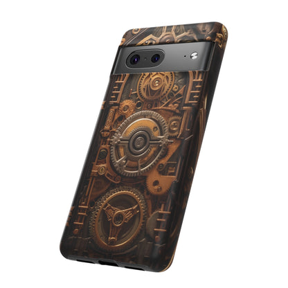 Gearworks Tough Phone Case – Steampunk Clockwork Design for iPhone, Samsung Galaxy, and Google Pixel Devices