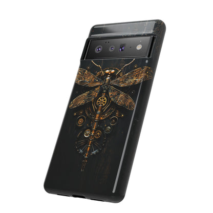 Steampunk Dragonfly Phone Case - Intricate Gear Design for iPhone, Samsung Galaxy, Google Pixel Devices