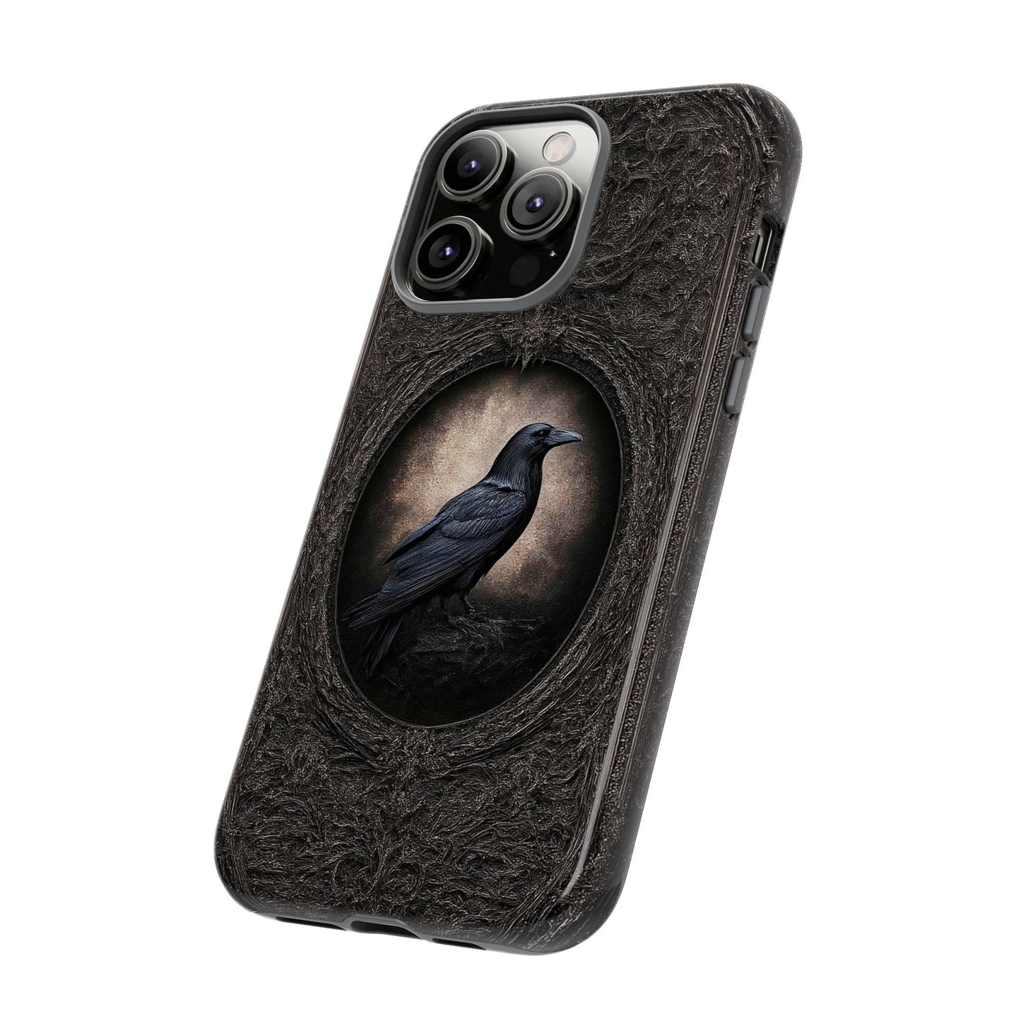 Gothic Raven Phone Case - Mysterious Dark Bird Design