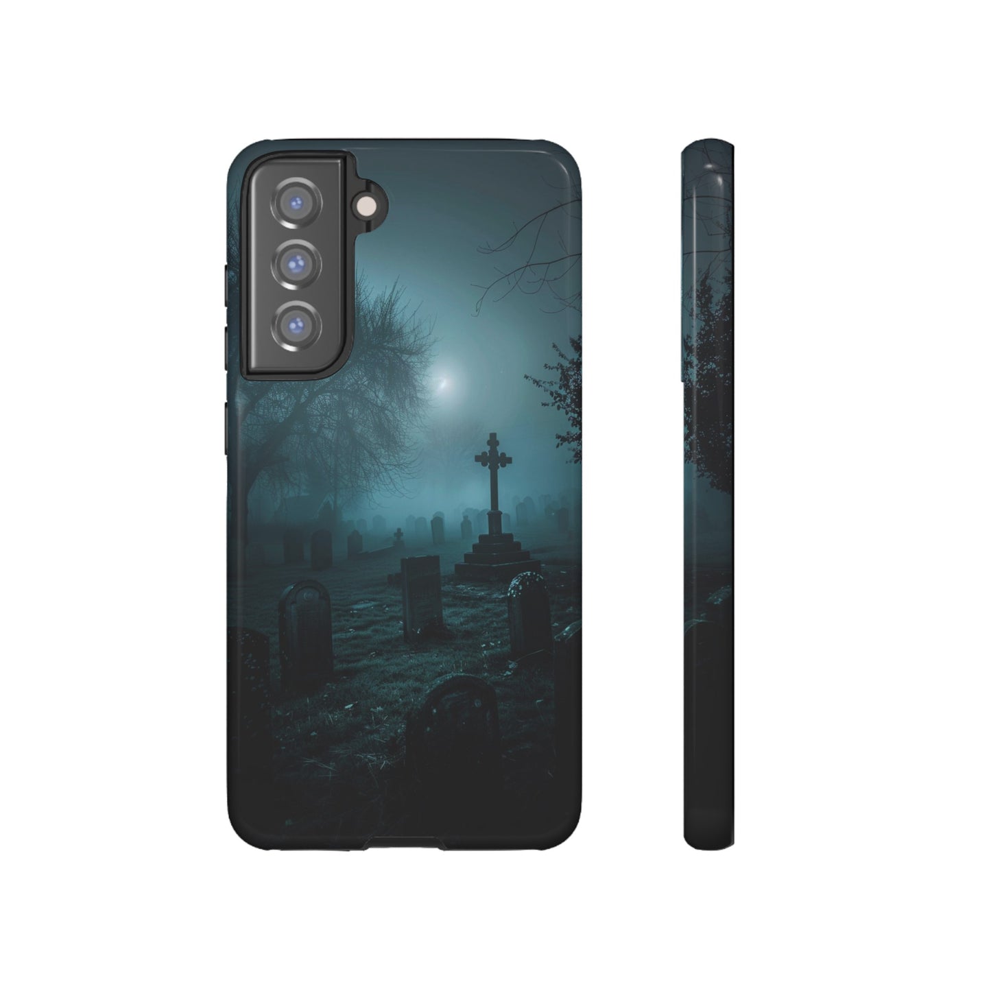 Graveyard at Night Phone Case – Eerie Cemetery Design for iPhone, Samsung Galaxy, and Google Pixel Devices