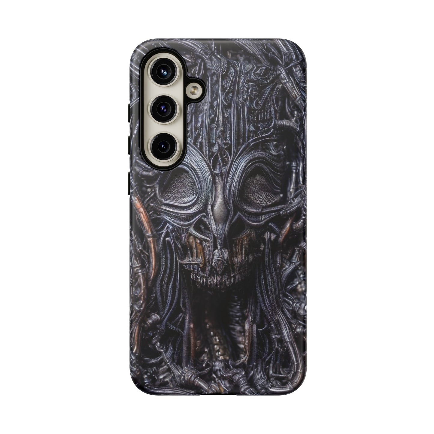 Biomechanical Horror 2 Phone Case – Futuristic Alien Horror Design for iPhone, Samsung Galaxy, and Google Pixel Devices