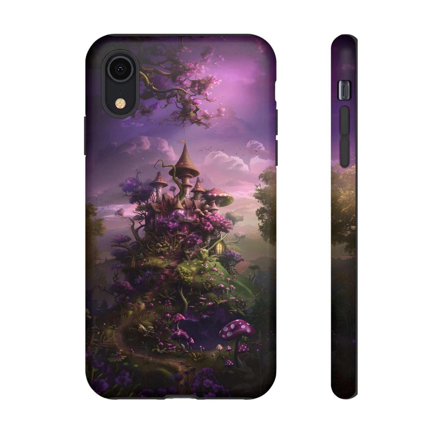 Enchanted Fairy Castle Phone Case - Magical Purple Fantasy Art for iPhone, Samsung Galaxy and Google Pixel Devices