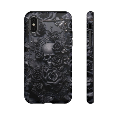 Gothic Black Roses Tough Phone Case – Elegant Dark Floral Design for iPhone, Samsung Galaxy, and Google Pixel Devices