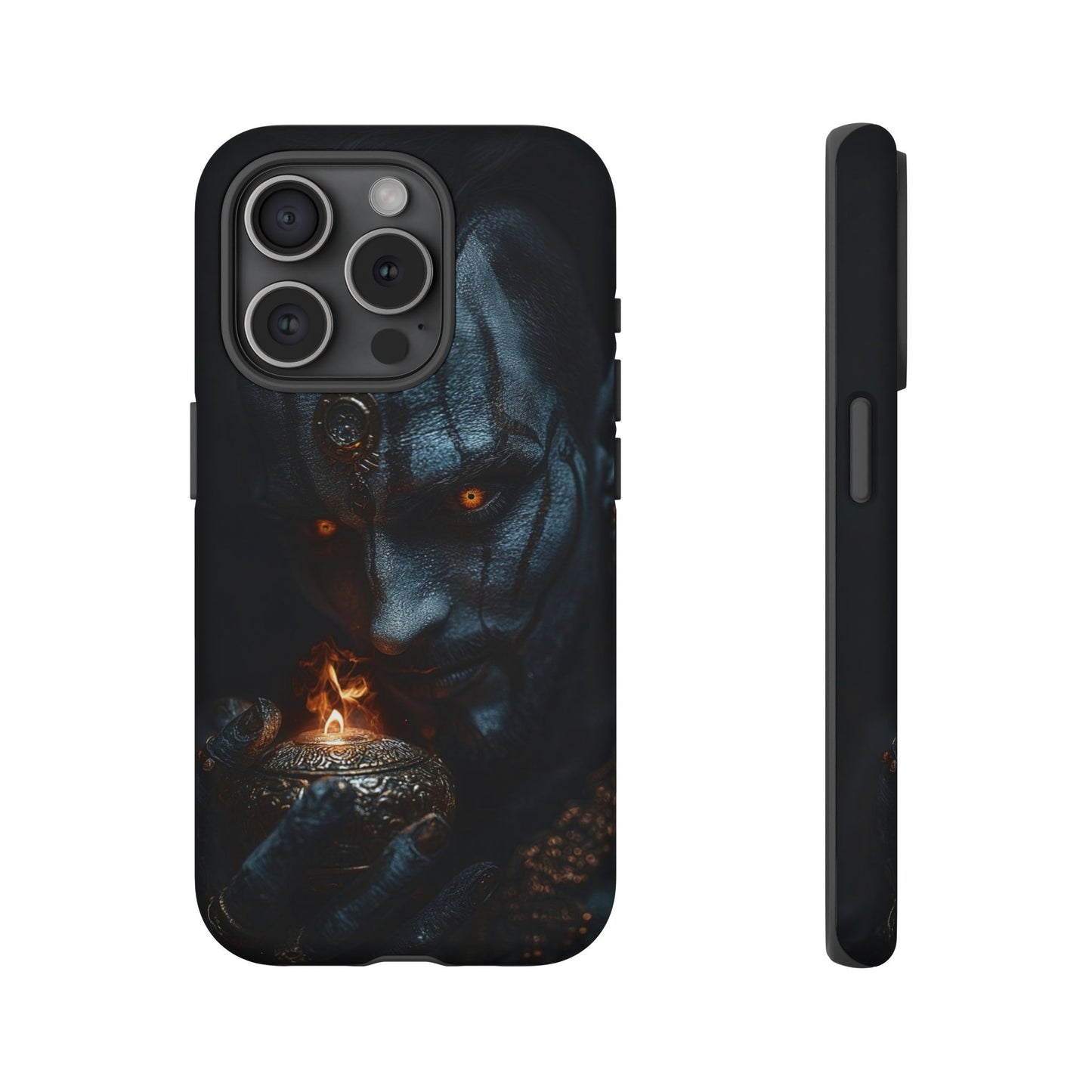 Dark Djinn Warrior Phone Case - Intricate Fantasy Art Protective Cover for iPhone, Samsung Galaxy, and Google Pixel Devices