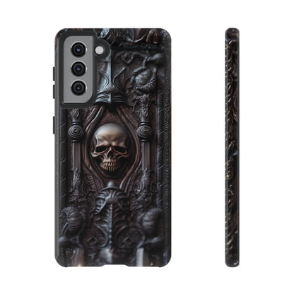 Dark Grimoire of Death Tough Phone Case – Gothic Skull Vampiric Design for iPhone, Samsung Galaxy, and Google Pixel Devices