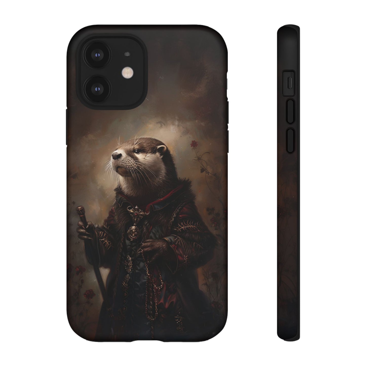 Noble Otter King Phone Case - Vintage Gothic Animal Art Design for iPhone, Samsung Galaxy, and Google Pixel Devices