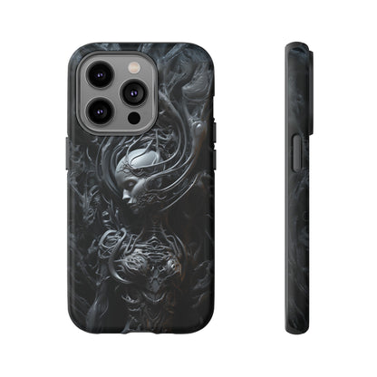 Biomechanical Beauty Phone Case – Futuristic Alien Design for iPhone, Samsung Galaxy, and Google Pixel Devices