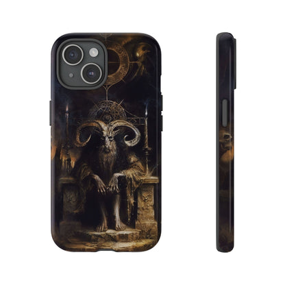 Dark Gothic Goat Demon Phone Case - Occult Horned Beast Art Design