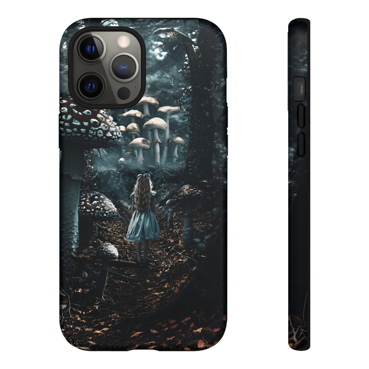 Alice in the Mushroom Forest Phone Case – Fantasy Wonderland Design for iPhone, Samsung Galaxy, and Google Pixel Devices