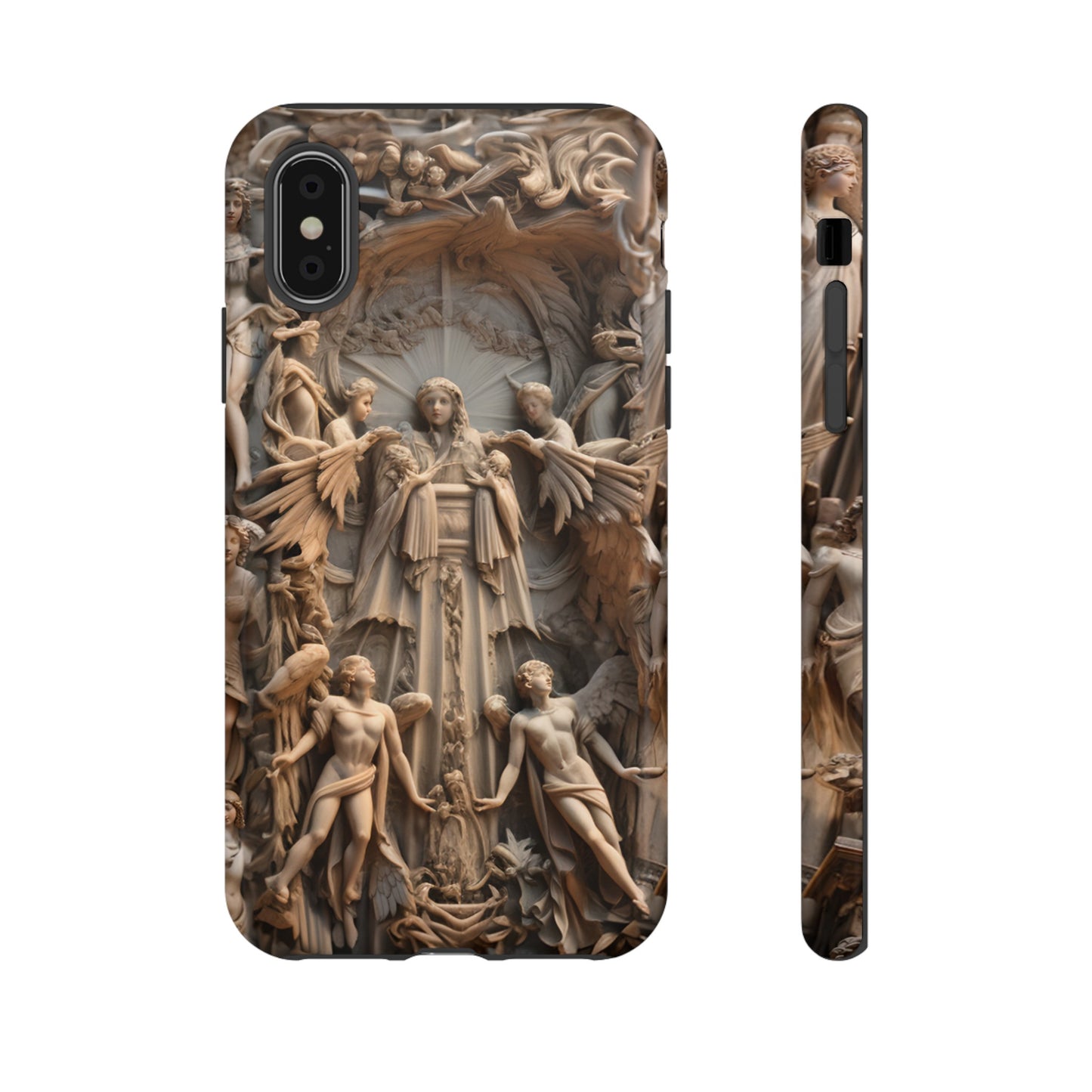 Angelic Statue Phone Case – Heavenly Gothic Marble Design for iPhone, Samsung Galaxy, and Google Pixel Devices