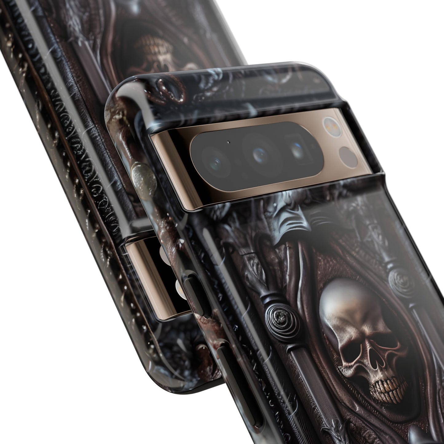 Dark Grimoire of Death Tough Phone Case – Gothic Skull Vampiric Design for iPhone, Samsung Galaxy, and Google Pixel Devices