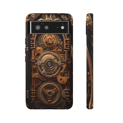 Gearworks Tough Phone Case – Steampunk Clockwork Design for iPhone, Samsung Galaxy, and Google Pixel Devices