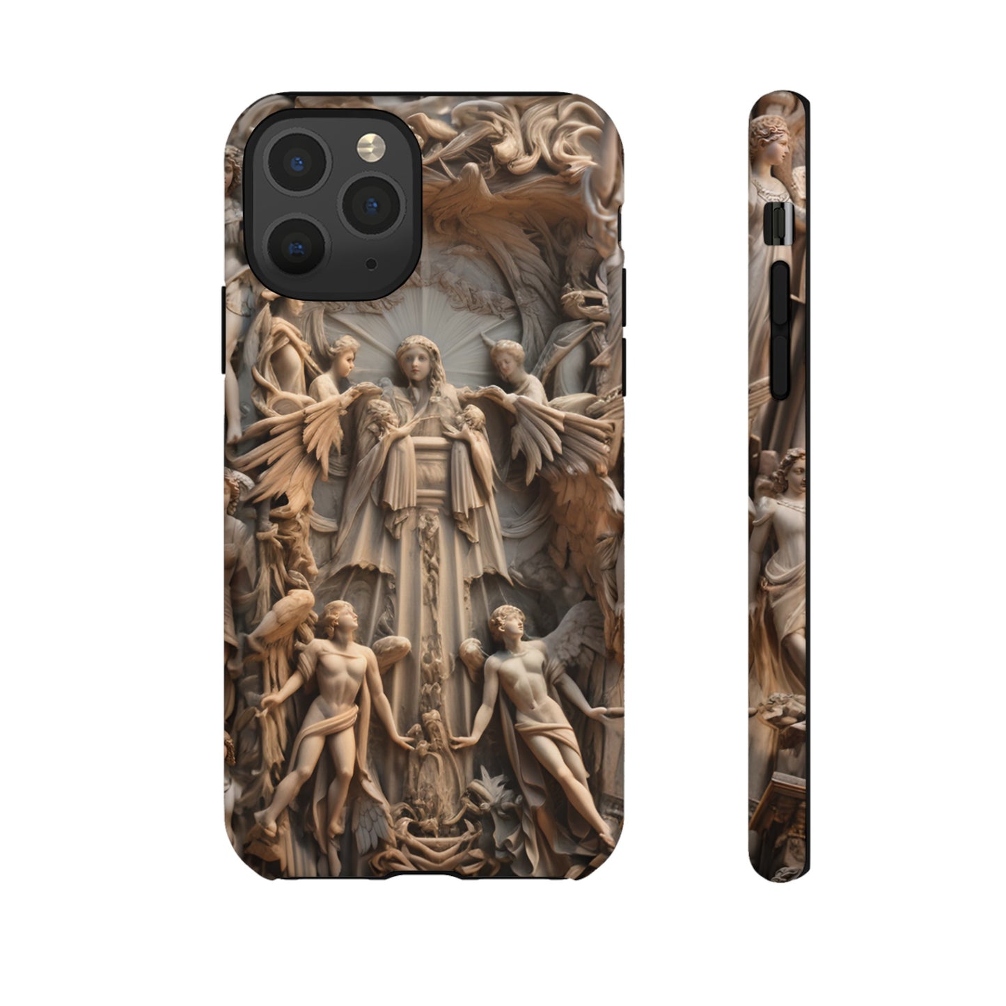 Angelic Statue Phone Case – Heavenly Gothic Marble Design for iPhone, Samsung Galaxy, and Google Pixel Devices