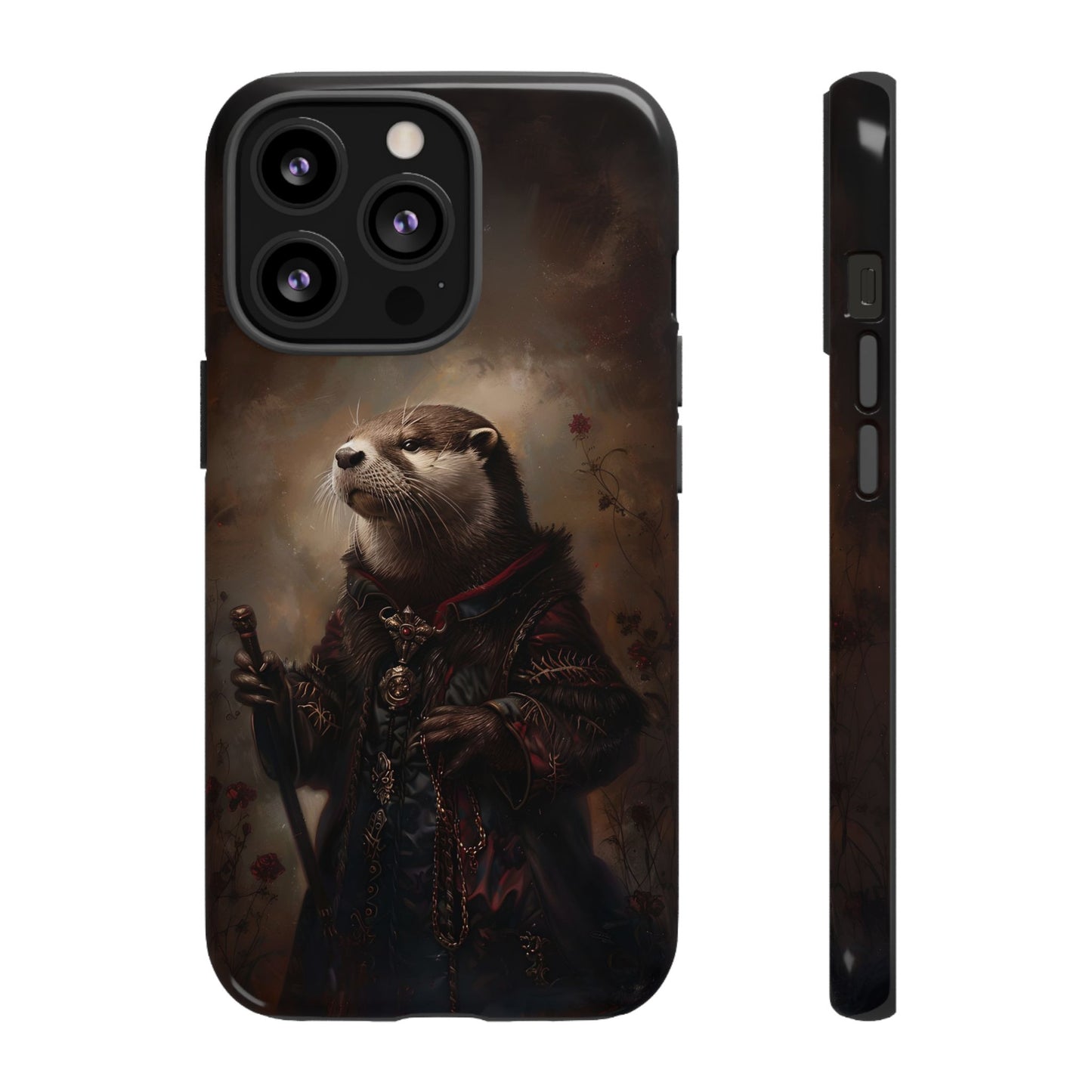 Noble Otter King Phone Case - Vintage Gothic Animal Art Design for iPhone, Samsung Galaxy, and Google Pixel Devices