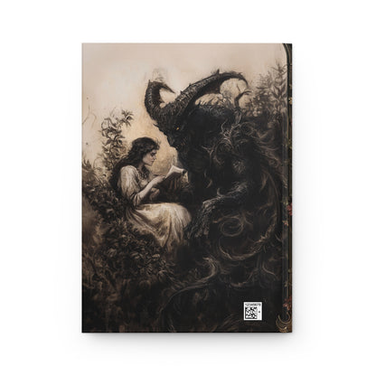 Vintage Gothic Enchanted Forest with Demon and Woman Hardcover Notebook