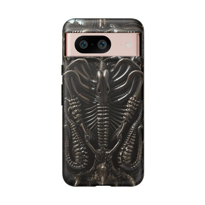 Biomechanical Nightmares Tough Phone Case – Alien Horror Design for iPhone and Samsung Galaxy Devices