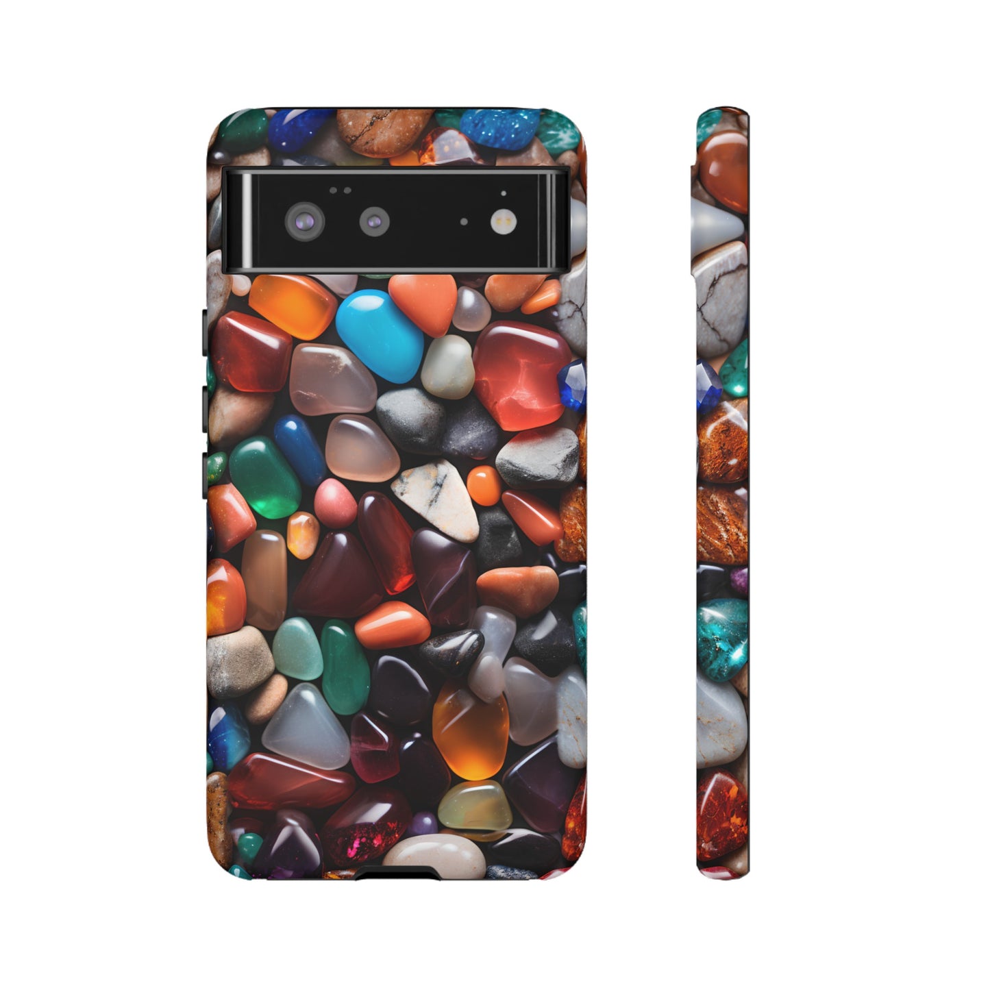 Colorful Stones Phone Case – Vibrant Polished Gemstone Design for iPhone, Samsung Galaxy, and Google Pixel Devices