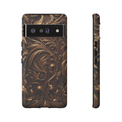 Elegant Bronze Phone Case – Victorian Floral Design for iPhone, Samsung Galaxy, and Google Pixel Devices