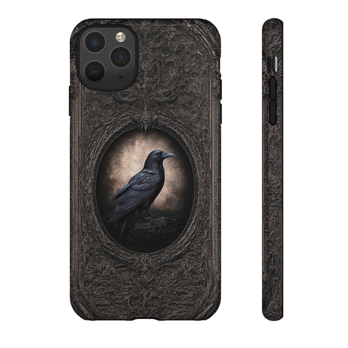 Gothic Raven Phone Case - Mysterious Dark Bird Design
