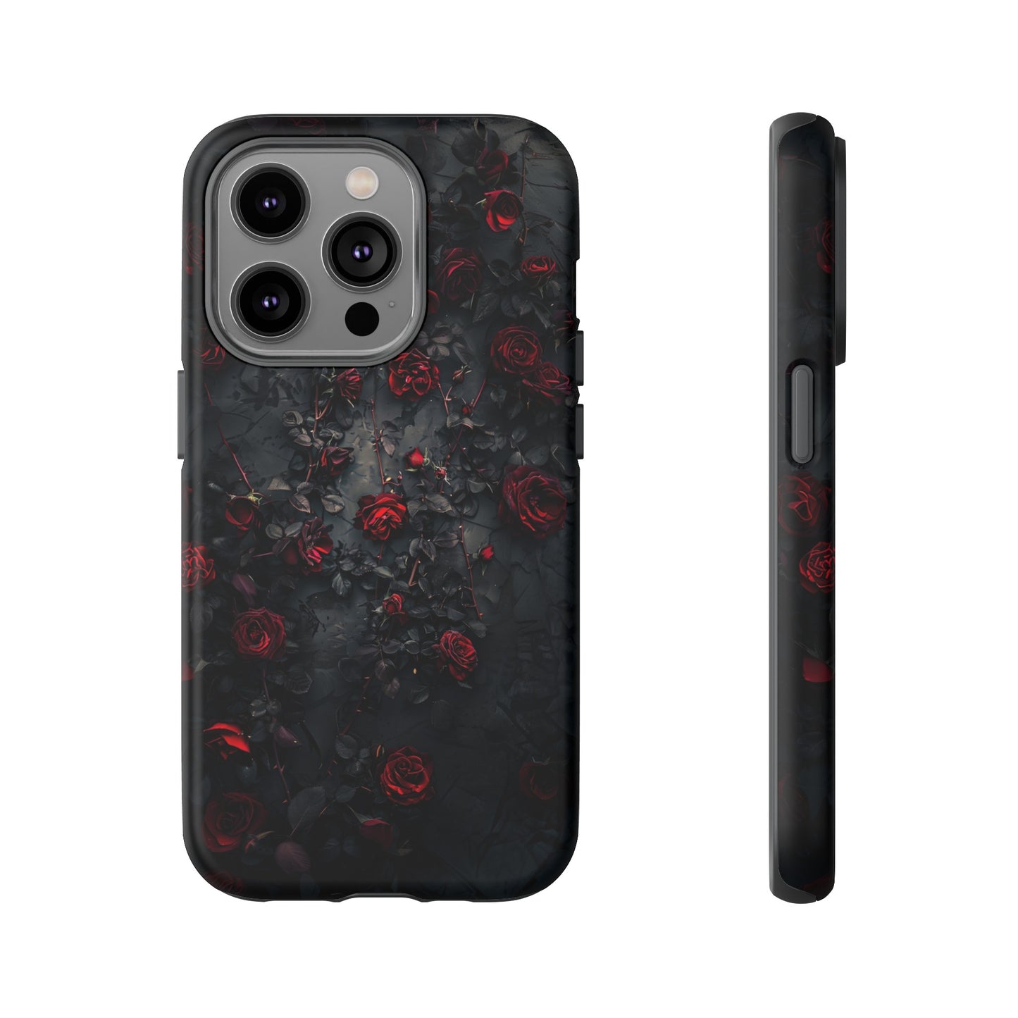 Gothic Roses Tough Phone Case – Elegant Dark Floral Design for iPhone, Samsung Galaxy, and Google Pixel Devices