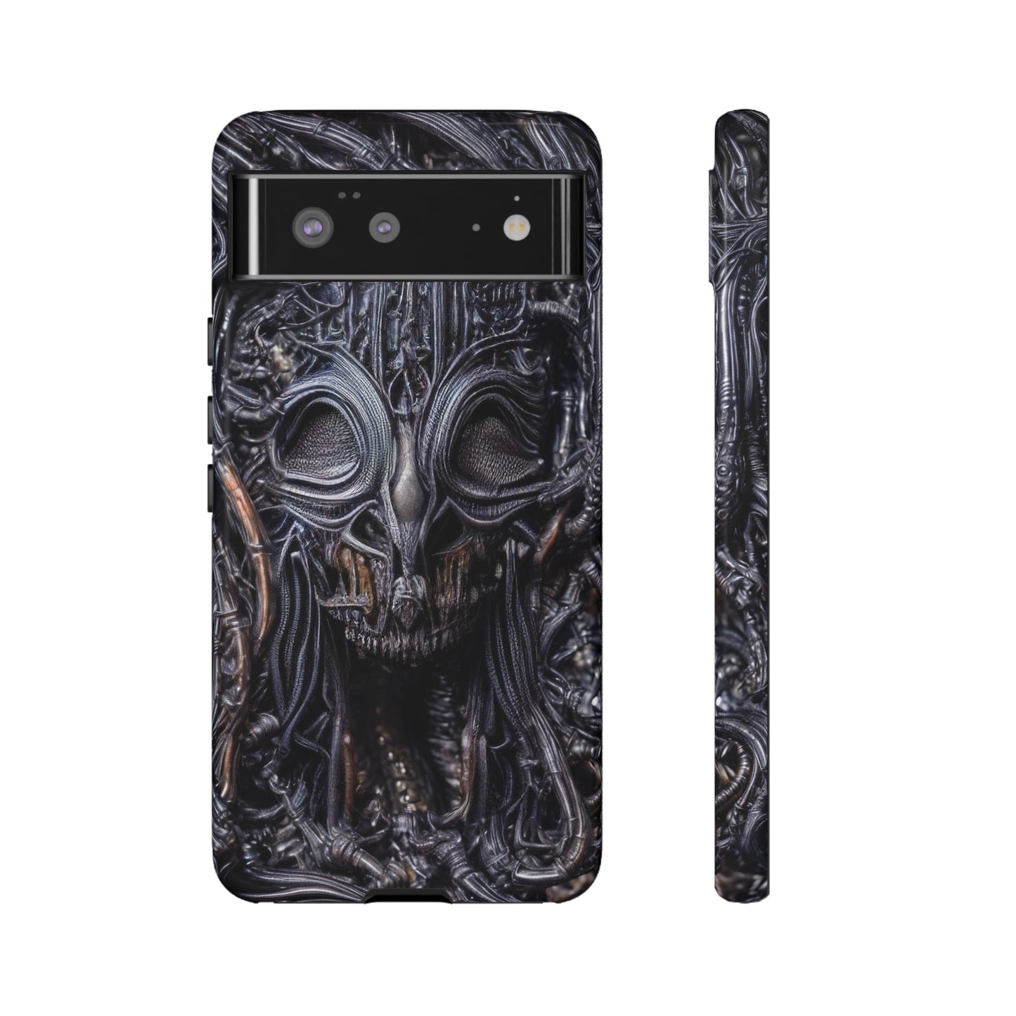 Biomechanical Horror 2 Phone Case – Futuristic Alien Horror Design for iPhone, Samsung Galaxy, and Google Pixel Devices