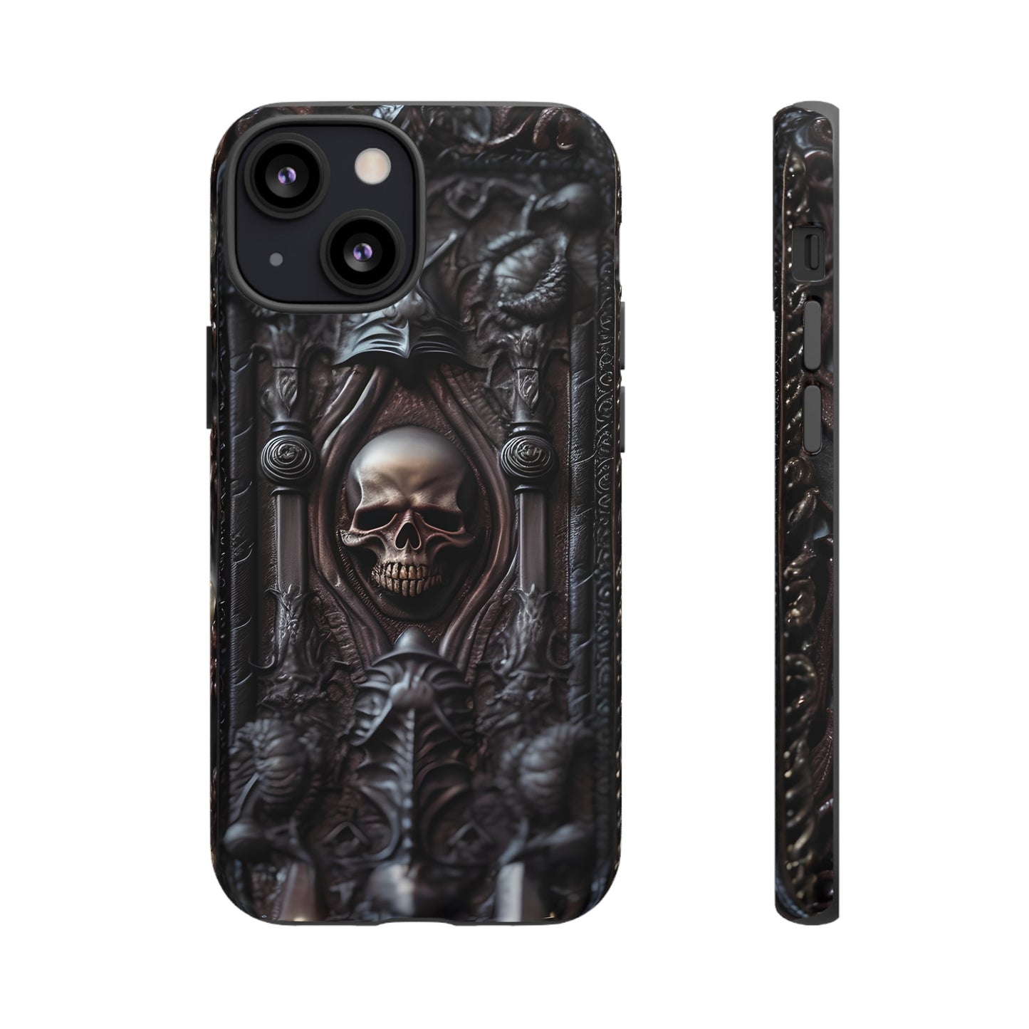 Dark Grimoire of Death Tough Phone Case – Gothic Skull Vampiric Design for iPhone, Samsung Galaxy, and Google Pixel Devices