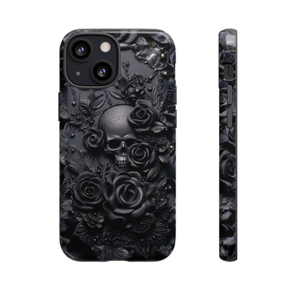 Gothic Black Roses Tough Phone Case – Elegant Dark Floral Design for iPhone, Samsung Galaxy, and Google Pixel Devices