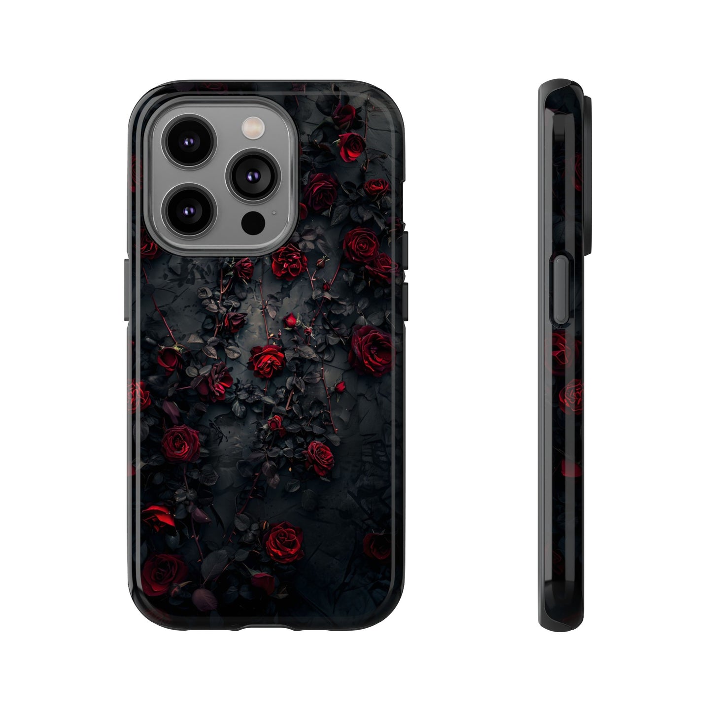 Gothic Roses Tough Phone Case – Elegant Dark Floral Design for iPhone, Samsung Galaxy, and Google Pixel Devices