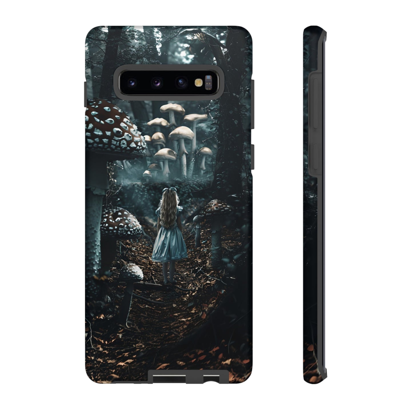 Alice in the Mushroom Forest Phone Case – Fantasy Wonderland Design for iPhone, Samsung Galaxy, and Google Pixel Devices