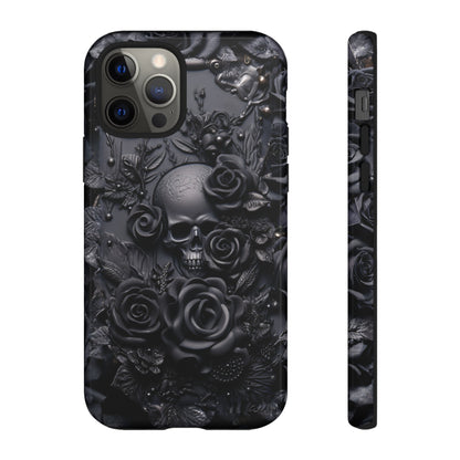 Gothic Black Roses Tough Phone Case – Elegant Dark Floral Design for iPhone, Samsung Galaxy, and Google Pixel Devices