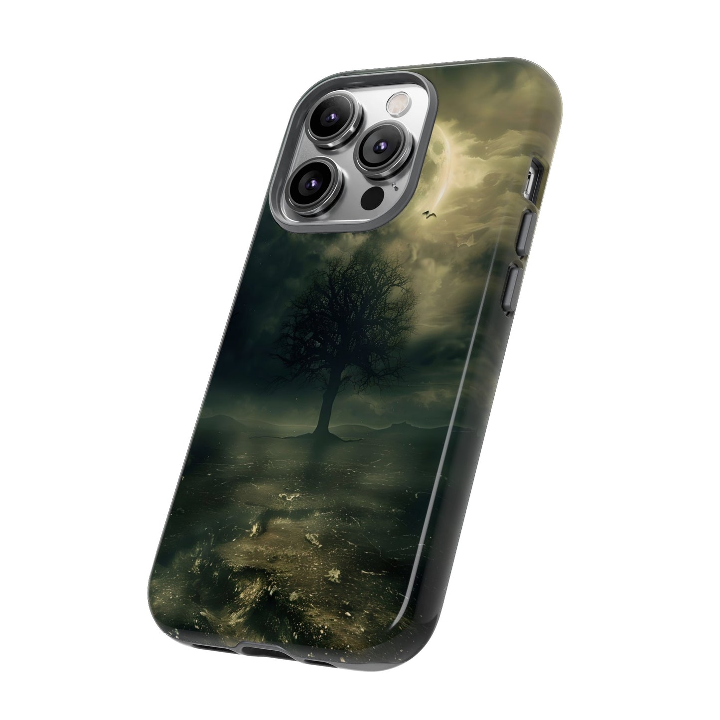 The Tree of Desolation Phone Case – Dark Fantasy Gothic Art with Full Moon for iPhone, Samsung Galaxy, and Google Pixel Devices