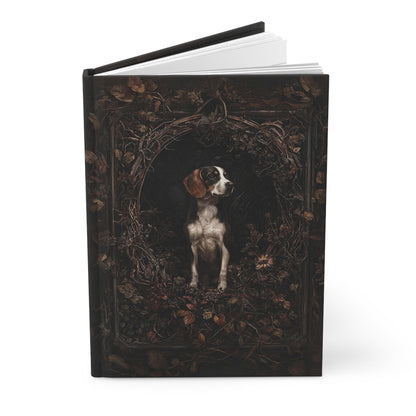 Vintage Beagle Dog Art Hardcover Notebook - Elegant Dog Lover's Journal, Rustic Nature-Inspired Design