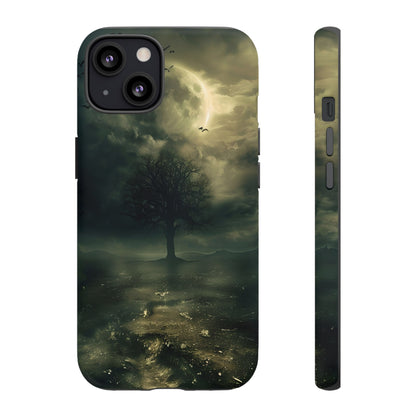 The Tree of Desolation Phone Case – Dark Fantasy Gothic Art with Full Moon for iPhone, Samsung Galaxy, and Google Pixel Devices