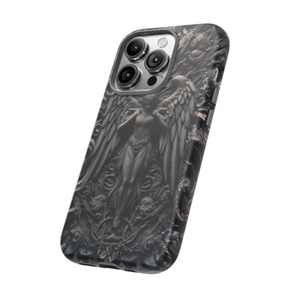 Grey Angel Phone Case – Gothic Marble Statue Design for iPhone, Samsung Galaxy, and Google Pixel Devices