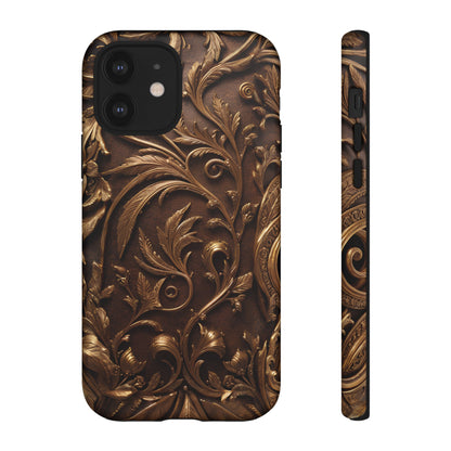 Elegant Bronze Phone Case – Victorian Floral Design for iPhone, Samsung Galaxy, and Google Pixel Devices