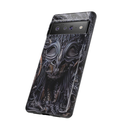 Biomechanical Horror 2 Phone Case – Futuristic Alien Horror Design for iPhone, Samsung Galaxy, and Google Pixel Devices