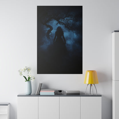 Haunting Silhouette - Dark Art Canvas Print - Mystical Gothic Home Decor