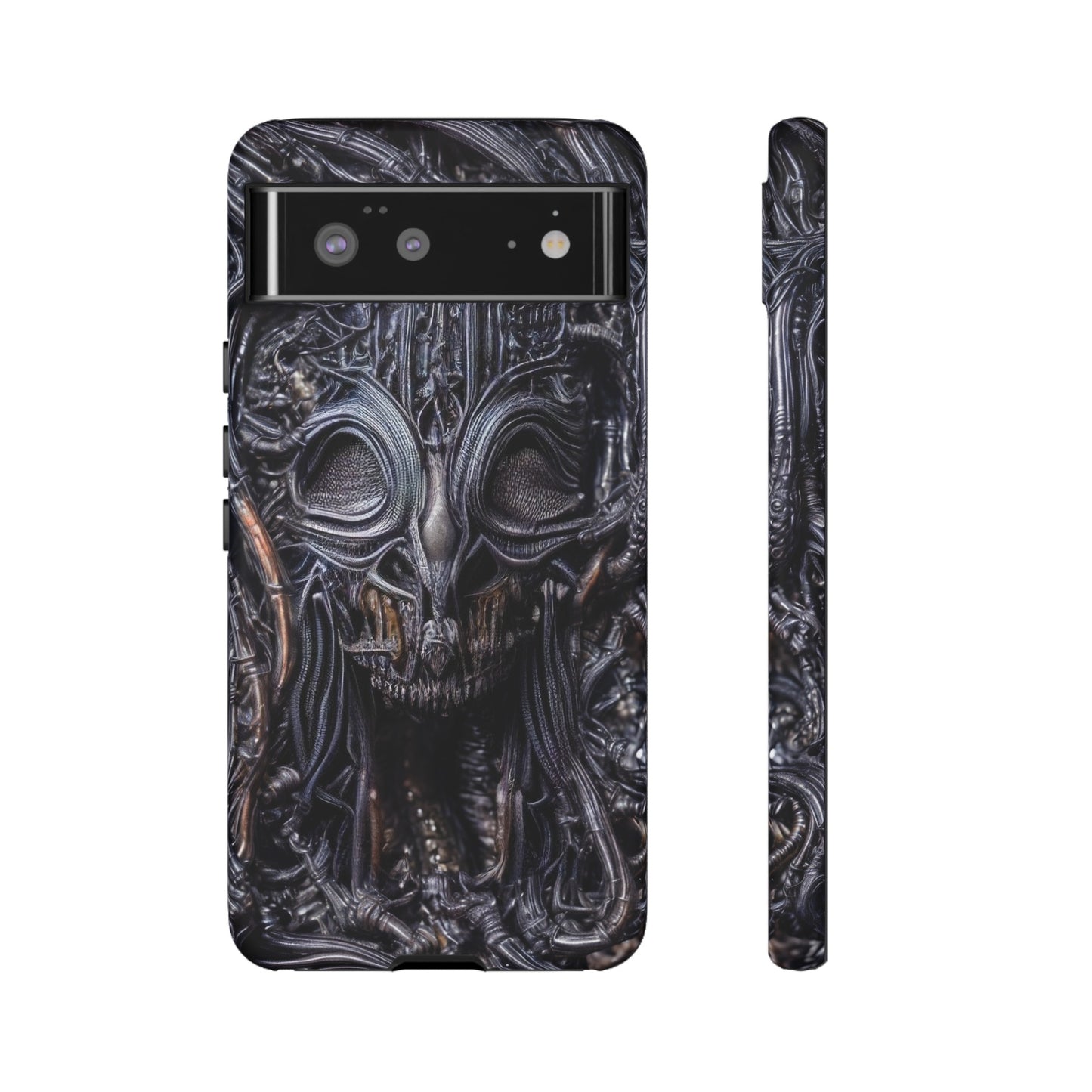 Biomechanical Horror 2 Phone Case – Futuristic Alien Horror Design for iPhone, Samsung Galaxy, and Google Pixel Devices