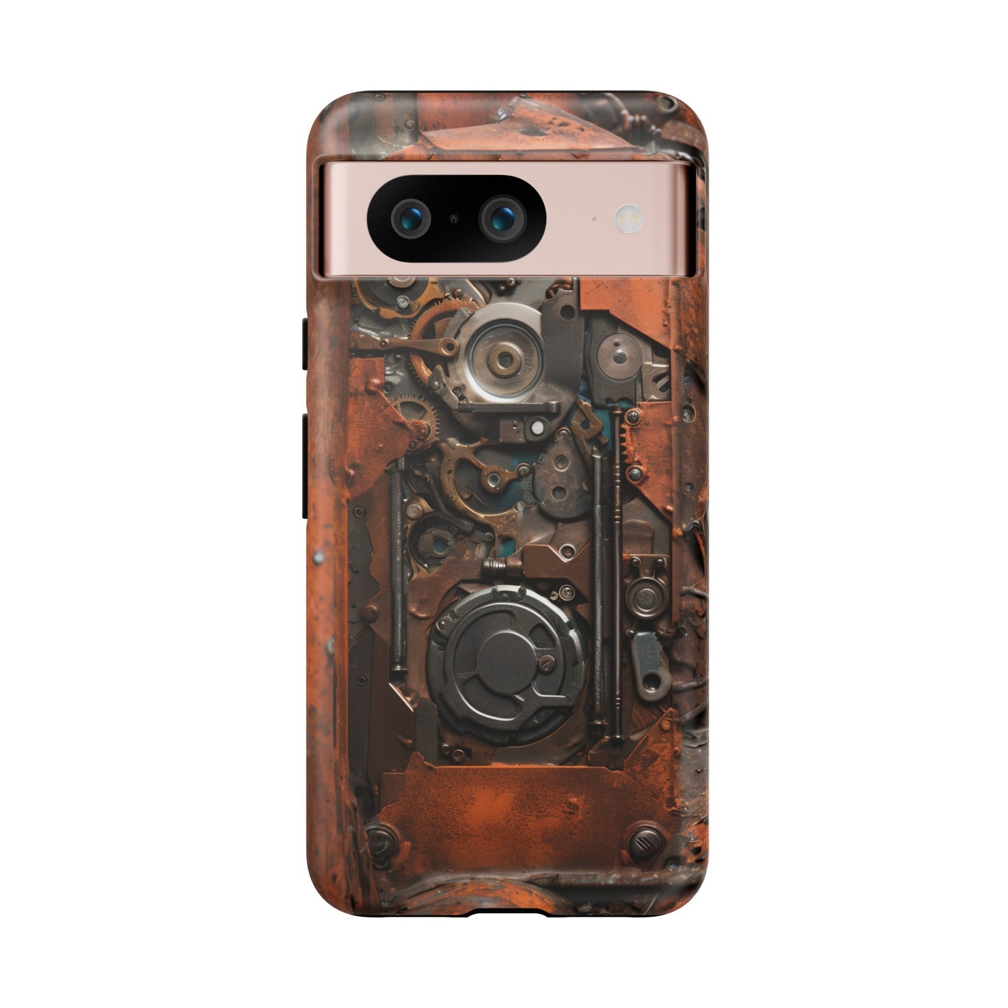 Rusted Mechanisms Phone Case – Steampunk Metal Gear Design for iPhone, Samsung Galaxy, and Google Pixel Devices