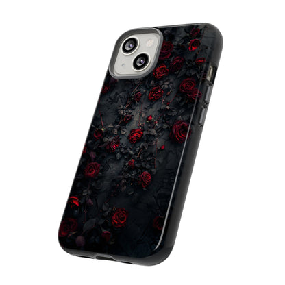 Gothic Roses Tough Phone Case – Elegant Dark Floral Design for iPhone, Samsung Galaxy, and Google Pixel Devices