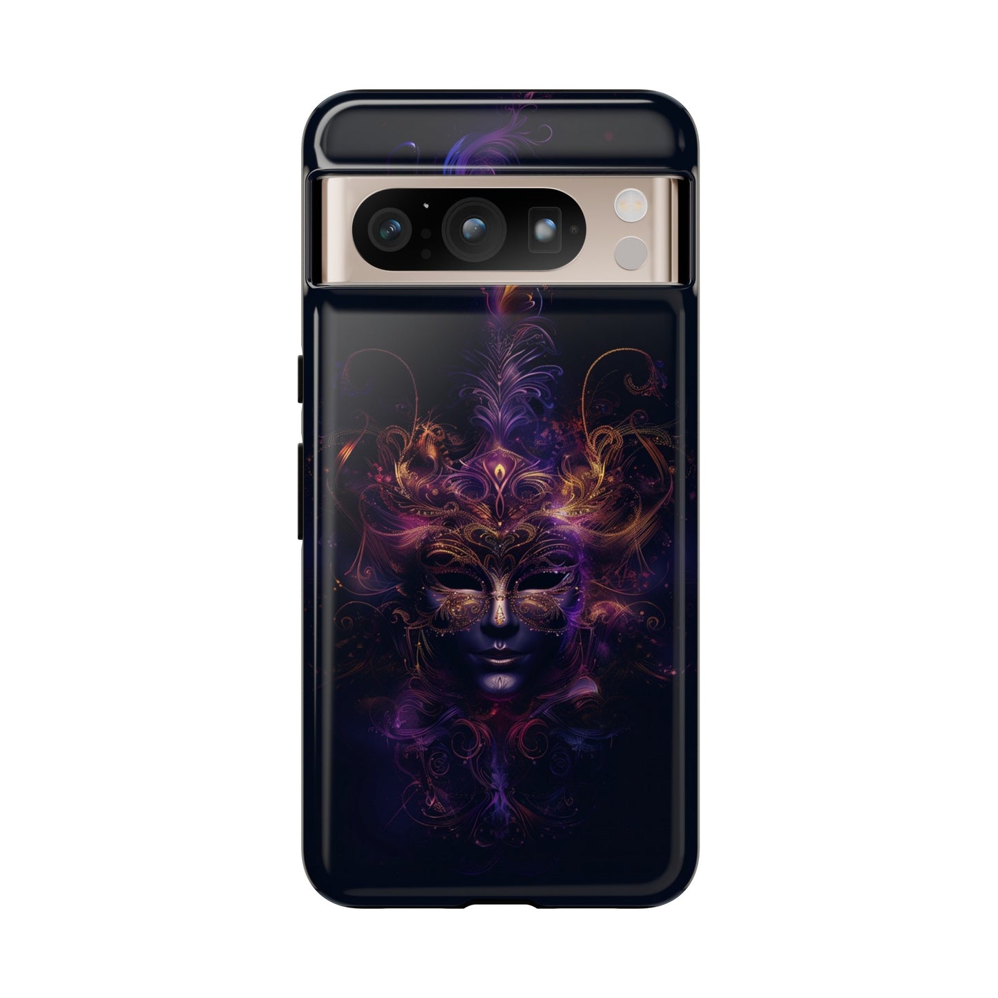 Elegant Masquerade Mask Phone Case for iPhone, Samsung Galaxy, and Google Pixel Devices - Mystical Design