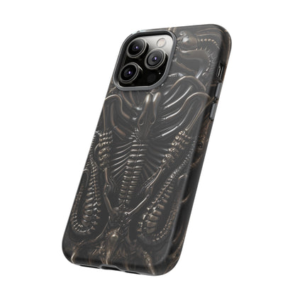 Biomechanical Nightmares Tough Phone Case – Alien Horror Design for iPhone and Samsung Galaxy Devices