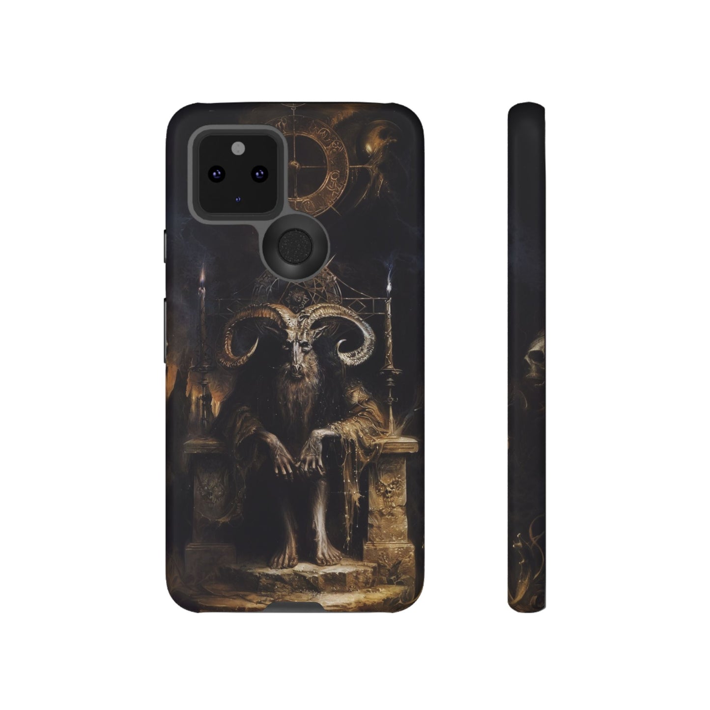 Dark Gothic Goat Demon Phone Case - Occult Horned Beast Art Design