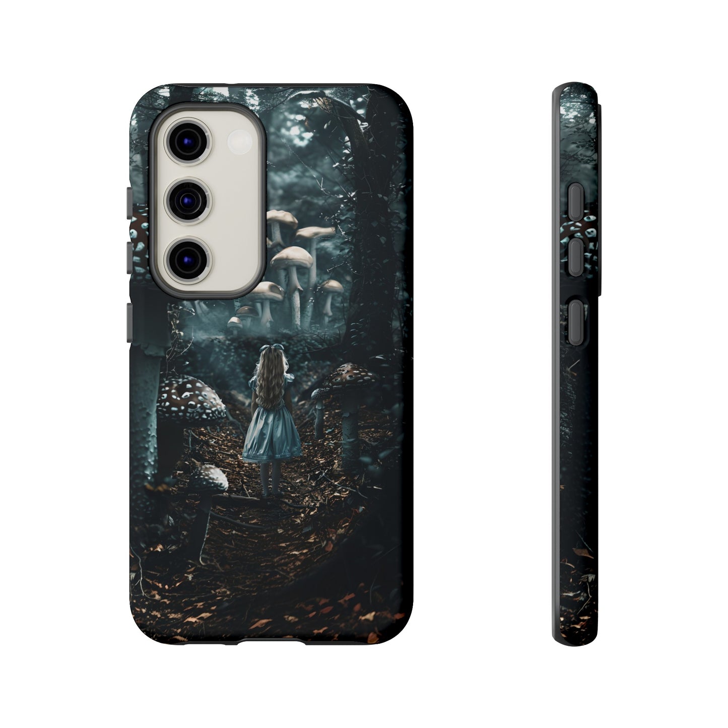 Alice in the Mushroom Forest Phone Case – Fantasy Wonderland Design for iPhone, Samsung Galaxy, and Google Pixel Devices