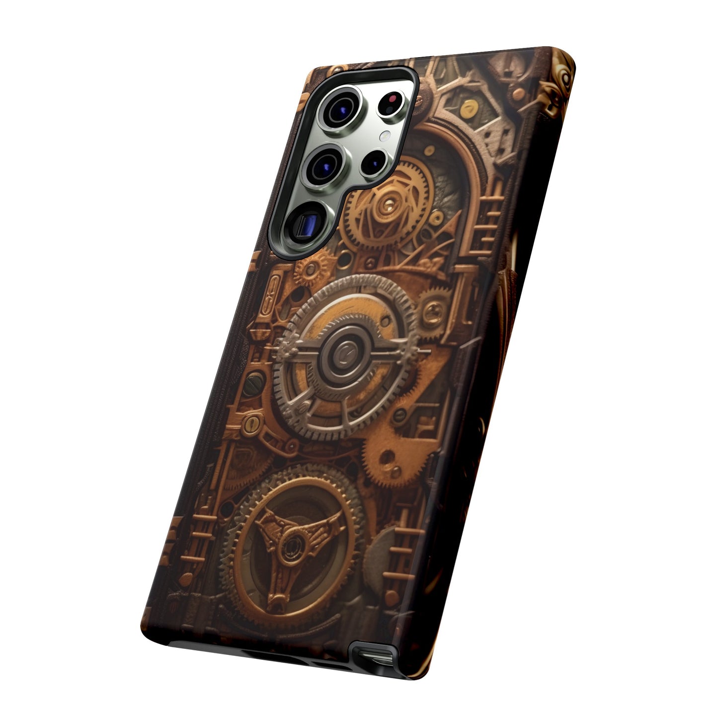 Gearworks Tough Phone Case – Steampunk Clockwork Design for iPhone, Samsung Galaxy, and Google Pixel Devices